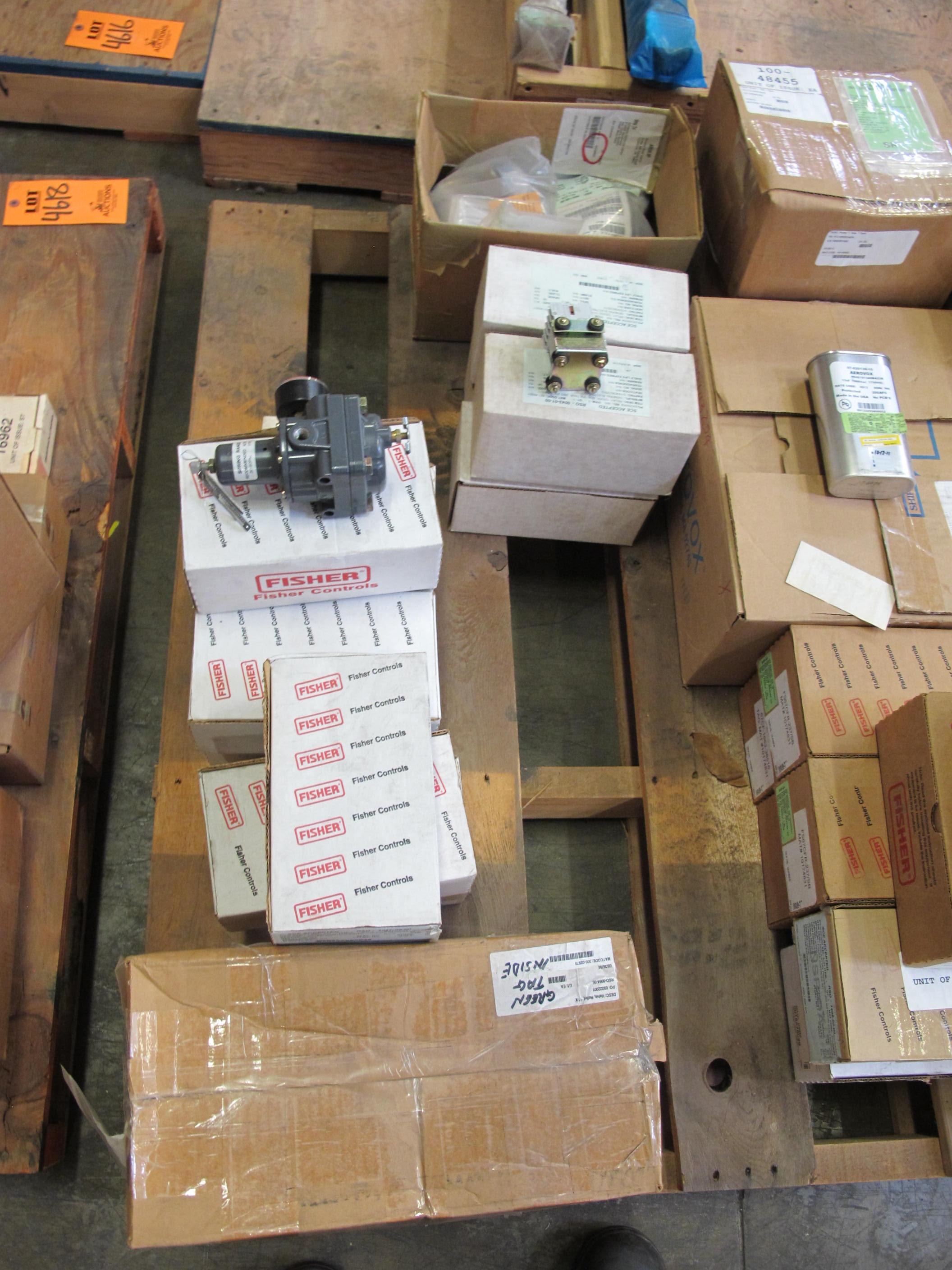 LOT TO INCLUDE: (8) LEVERS, 1-1/2 X 3/4 X 1/4 X 1-3/8 SIZE, OPERATING KIND, BRONZE LEVER W/ STEEL ROLLER MATERIAL. STYLE SLO REFERENCE # D1260CT, ELECTRO-MOTIVE BRIDGE, EXHAUST VALVE ASSEMBLY KIND. SPRING LOADED CONSTRUCTION. (6) EXHAUST VALVE BRIDGE ASSEMBLIES FOR DIESEL ENGINE SETS, (17) SIEMENS RELAYS, STL ENCLOSURE. PNEUMATIC, 100 LB MAXIMUM SUPPLY, 1/4" NPT AIR CONNECTION OPERATE DATA BOOSTER KIND, FOR MODEL 61H HI-VOLUME AIR CONTROL, GA-ELECTRONIC SYSTEMS INC. (2) REGULATED POWER SUPPLIES 12V, (23) FISHER PRESSURE REGULATORS, 250 PSIG MAX INLET PRESSURE, 0-60 PSIG OUTLET PRESSURE, 1/4" FNPT CONNECTION, AIR-SERVICE KIND. SQUARE ADJUSTING SCREW, W/ GAUGE, CELLULOSE FILTER, AND SMART BLEED-OFF OPTION. LOADING & HANDLING FEE $15-4619